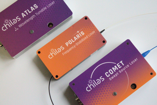Chilas Atlas, Comet and Polaris lasers on a white background
