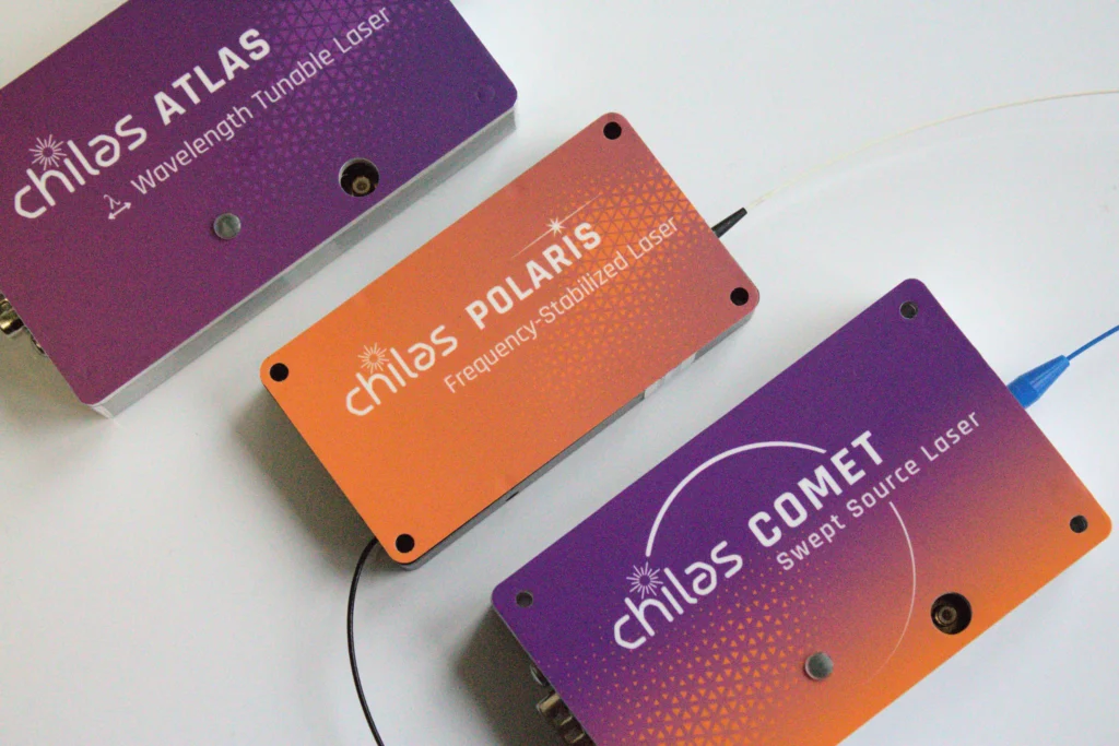 Chilas Atlas, Comet and Polaris lasers on a white background