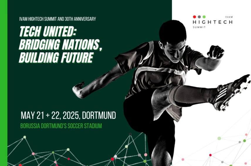 Banner of IVAM High-Tech Summit, presenting key information about the event organization