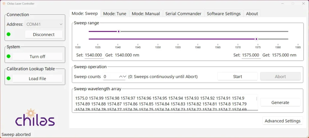 Software interface which includes a graphical user interface (GUI) 