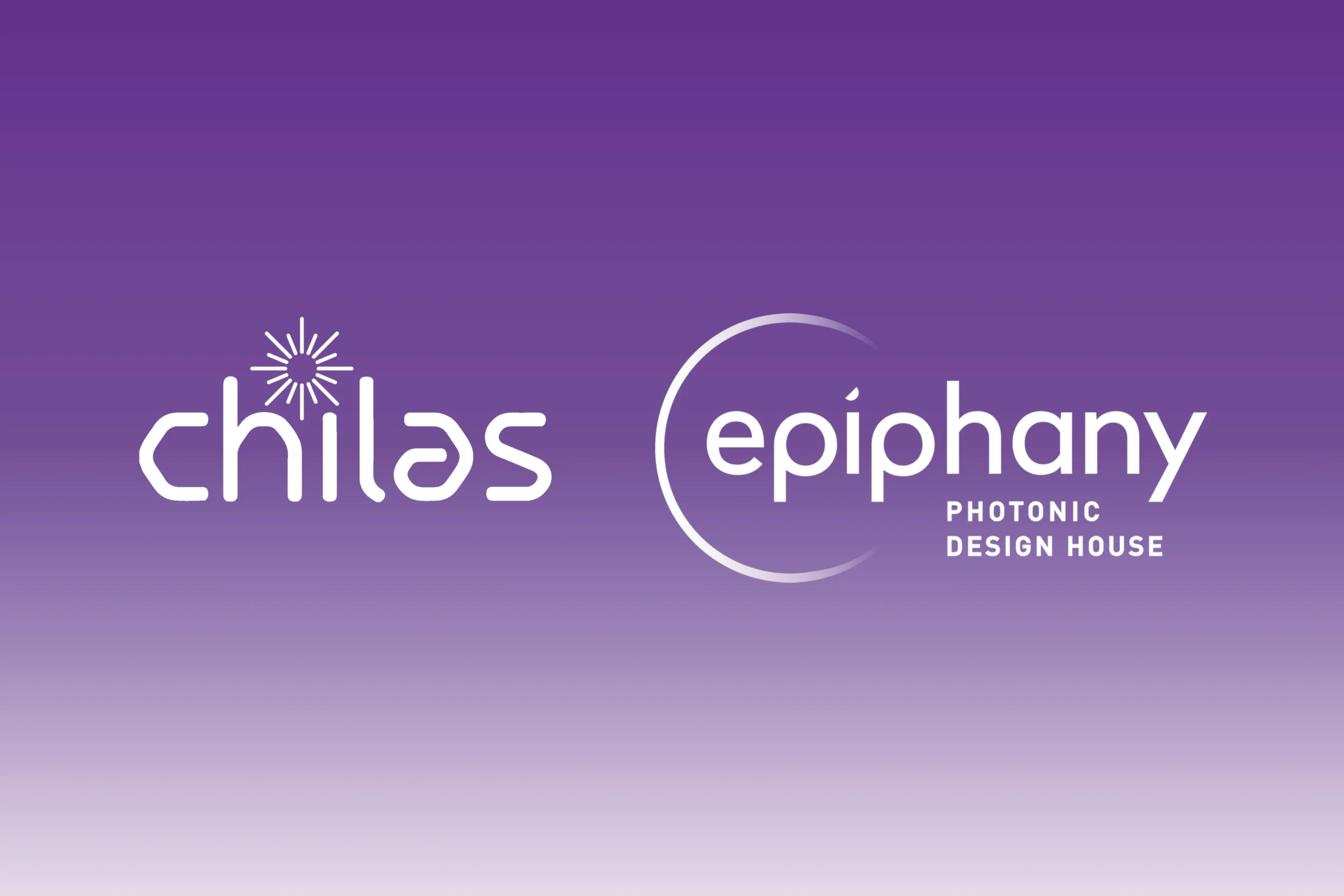 Epiphany Design and Chilas logos on purple background announcing strategic partnership